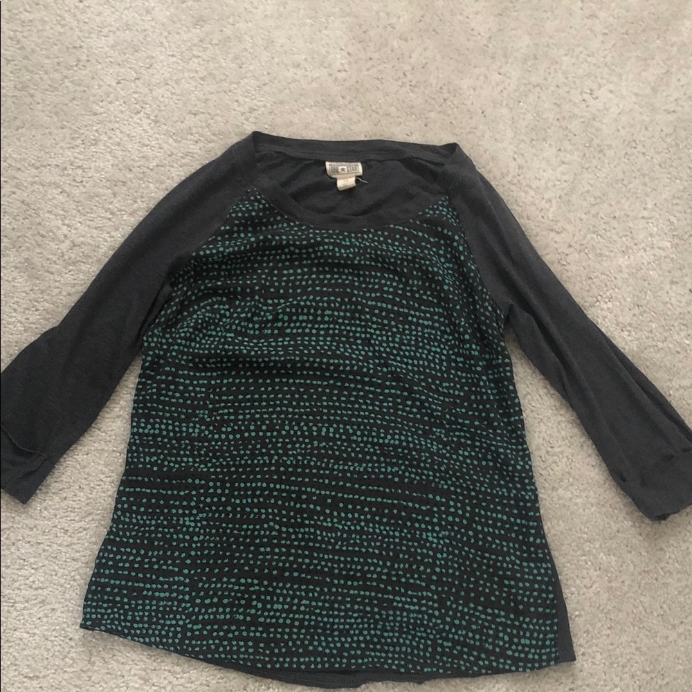 Women's Converse Black and Green Top with 3/4 sleeves
